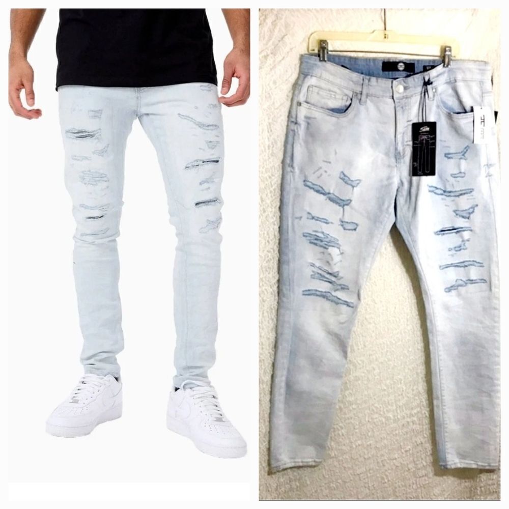 Jordan Craig Iced White Sean Jeans Size 36/32